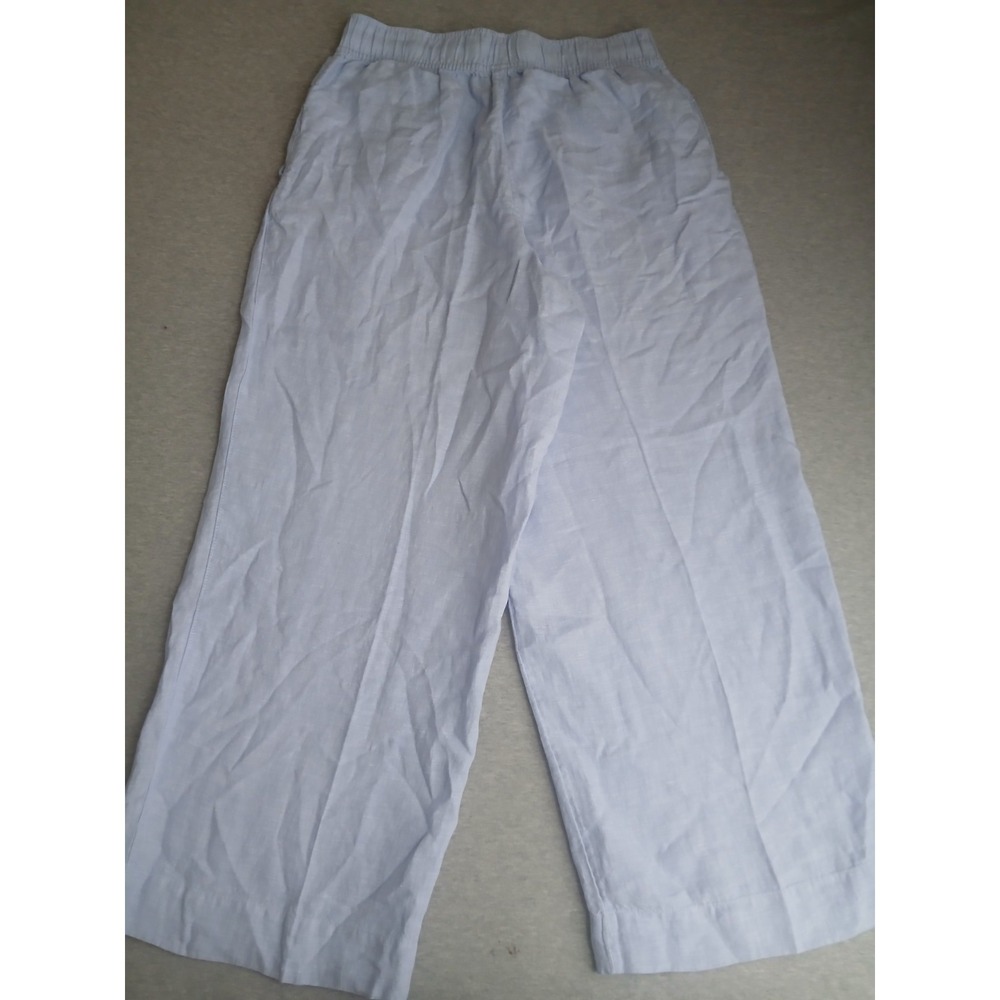 Tahari Pants Small 100 Linen Wide Leg  Comfort Pull On Beach Resort Boho Stretch - Picture 8 of 12